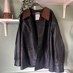Kuose Black Pleather Jacket
